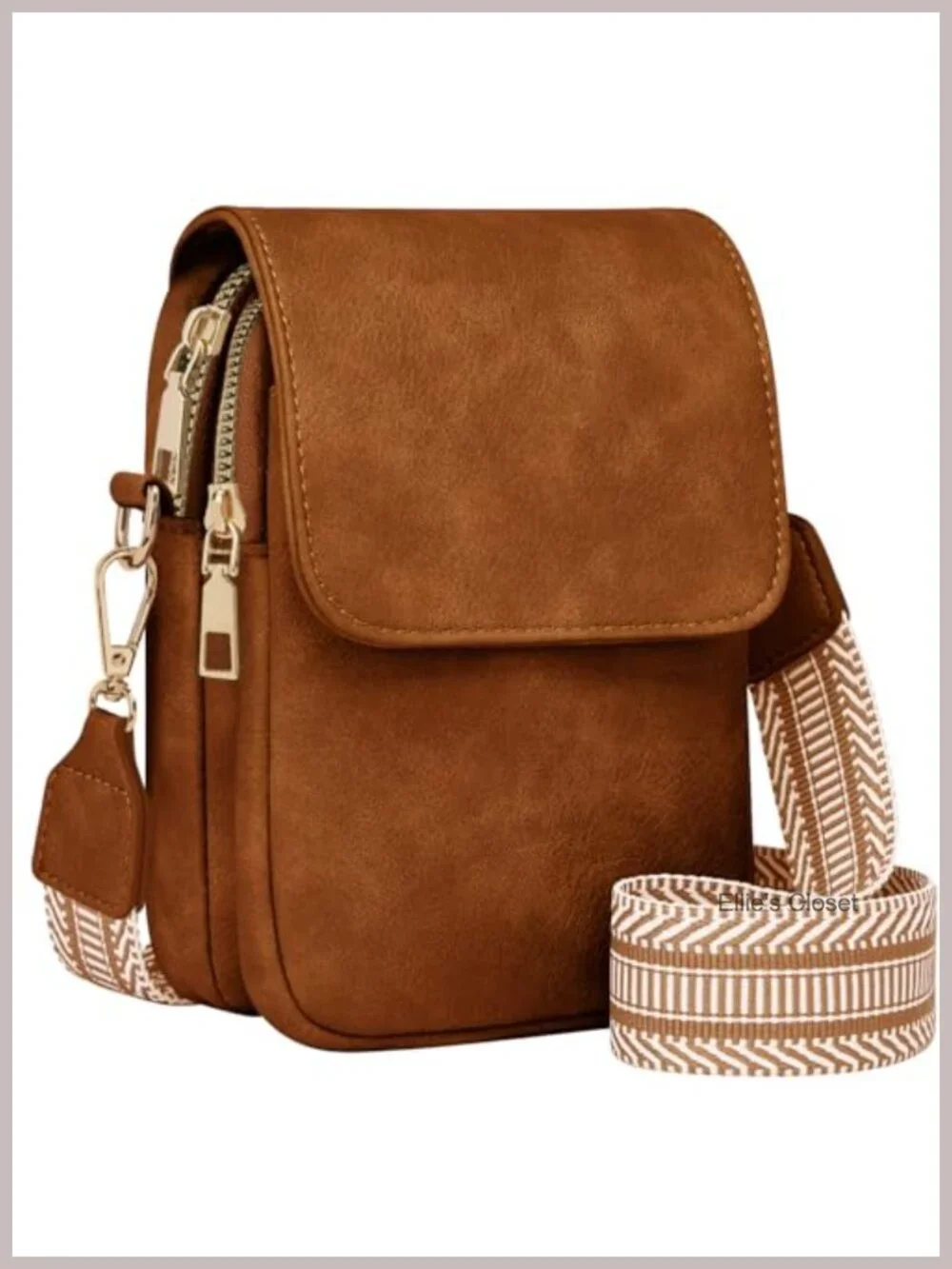 Small Leather Crossbody Bag for Women RFID Blocking Wristlet Phone Purse
